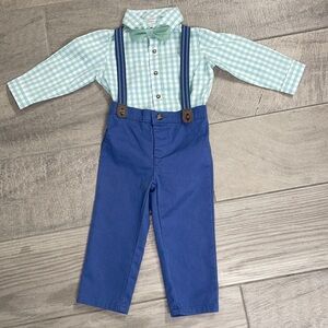 Carters 4-Piece Outfit with Suspenders and Bow-Tie, Boys Size 18mos